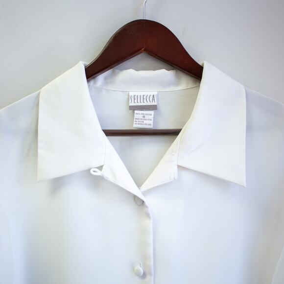 Vintage Sheer Floral Sleeve Button-up Size 16 - Picture 4 of 9